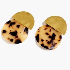 J.Crew Tortoiseshell Gold statement making Modern Earrings